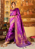 ROYAL GLODEN PURPLE WOVEN KANJIVARAM SILK SAREE (6916227662017)