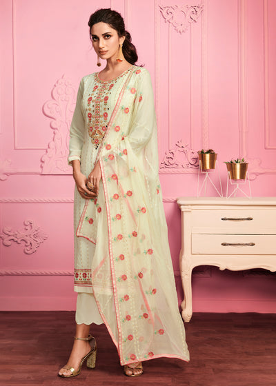 GINGER YELLOW UNSTITCHED GEORGETTE SUIT SET (6786883322049)