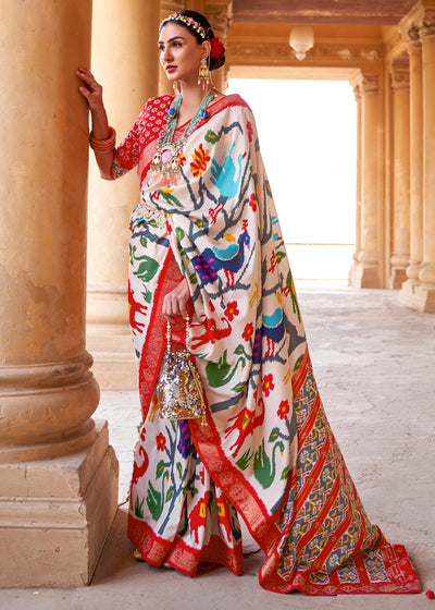 Bengali Pure Handloom Red and White Cotton Saree – ShopBollyWear.Com