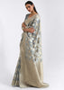 SILVER GREY WOVEN LINEN SILK SAREE (6757871485121)