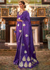 FESTIVE PURPLE WOVEN SPADE SATIN SILK SAREE WITH BROCADE BLOUSE (6689163346113)