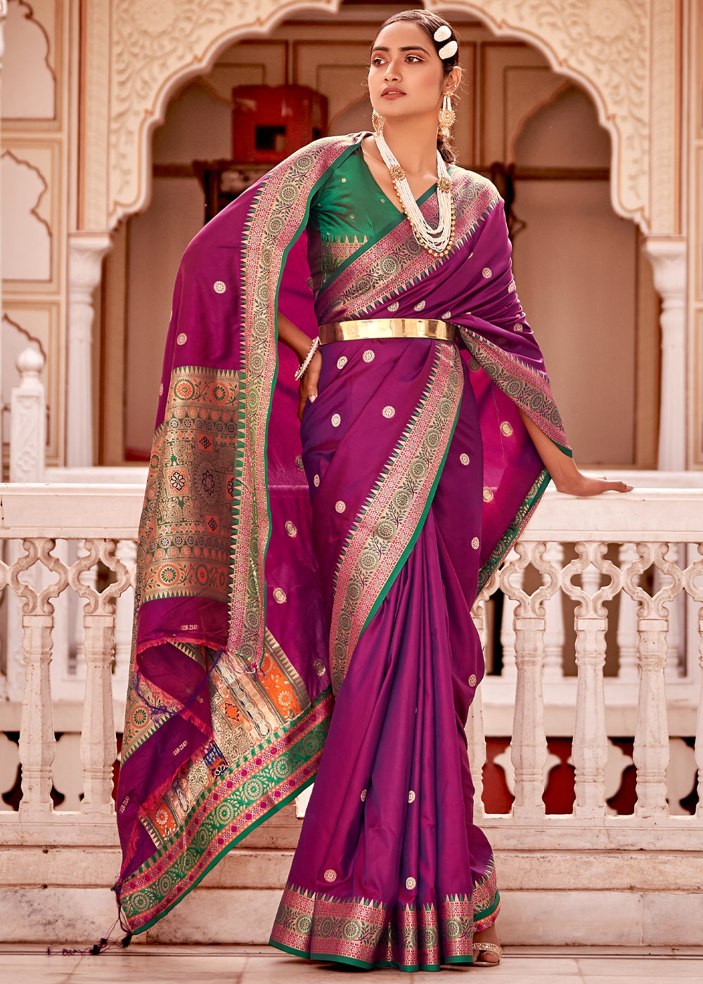 EKKTARA Saree For Women Purple Colour Patola Silk Saree With Designer –  Ekktara