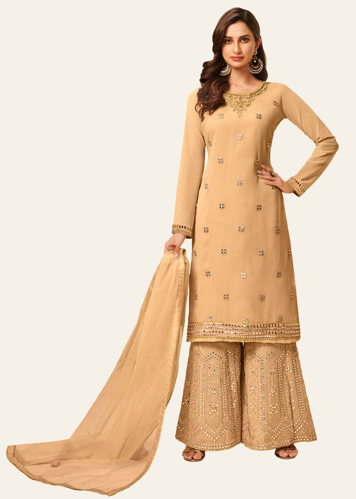 DESSERT BEIGE HEAVY DESIGNER SHARARA SET (6656368345281)