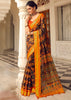 BLACK AND ORANGE WOVEN PATOLA SILK SAREE (6889784737985)