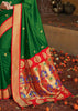 EMERAL GREEN WOVEN PAITHANI SAREE WITH DESIGNER BLOUSE (6272361398465)