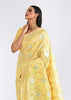 CITRUS YELLOW WOVEN LINEN SILK SAREE (6757876007105)
