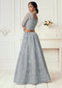 GREY HEAVY EMBROIDERED LEHENGA (6669270122689)