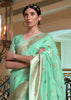 FRESH GREEN WOVEN BANARASI SILK SAREE (6889438970049)