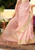 LILY PINK WOVEN TISSUE SAREES WITH TWO BLOUSES (6655974310081)