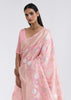 LOTUS PINK WOVEN LINEN SILK SAREE (6757864702145)