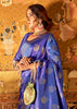 ROYAL STRIKING BLUE WOVEN KANJIVARAM SILK SAREE (6916231299265)