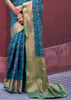SPANISH BLUE WOVEN PATOLA SAREE (6624281854145)