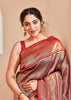 Kanakam (Pre-Order): Kanjivaram Kadhwa Weave Saree in the shades of Golden Purple and Red (6894241972417)