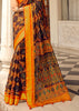 BLACK AND ORANGE WOVEN PATOLA SILK SAREE (6889784737985)