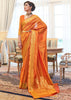 JAFFA ORANGE WOVEN SILK KANJIVARAM SAREE (6161581768897)