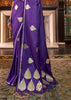 FESTIVE PURPLE WOVEN SPADE SATIN SILK SAREE WITH BROCADE BLOUSE (6689163346113)