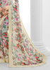 SAND BEIGE PRINTED SAREE WITH EMBROIDARY (6885516607681)