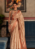 SAFARI BEIGE BANARASI TISSUE WOVEN SILK SAREE (7510084288705)