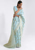 IRISH BLUE WOVEN LINEN SILK SAREE (6757867094209)