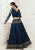 RICH BLUE HEAVY EMBROIDERED LEHENGA (6669276774593)