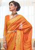 JAFFA ORANGE WOVEN SILK KANJIVARAM SAREE (6161581768897)