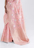 LOTUS PINK WOVEN LINEN SILK SAREE (6757864702145)