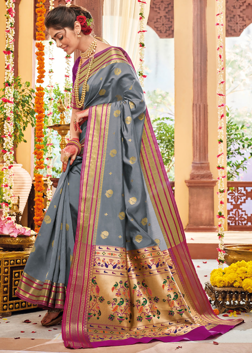 Royal Blue Color Paithani Silk Saree - PreeSmA
