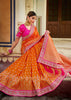 ORANGE WOVEN BANARASI DESIGNGER SAREE WITH PINK EMBROIDERED BLOUSE (6938581893313)