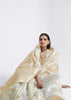 RICH IVORY BEIGE WOVEN LINEN SILK SAREE (6757868601537)