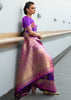 SPRING PURPLE WOVEN BANARASI SILK SAREE (6629462802625)