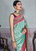 Shanti (Pre-Order): Banarasi Brocade and Meenakar Saree in Shades of Blue with Mughal Buta (6894165590209)