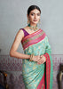 Shanti (Pre-Order): Banarasi Brocade and Meenakar Saree in Shades of Blue with Mughal Buta (6894165590209)