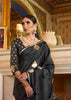 BLACK DESIRE WOVEN SPADE SATIN SILK SAREE WITH BROCADE BLOUSE (5882297221271)