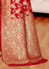 Tango Red Woven Banarasi Brocade Festive Saree (5664250593431)