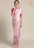 Light Pink Satin Crepe Digital Print Saree (6554935656641)