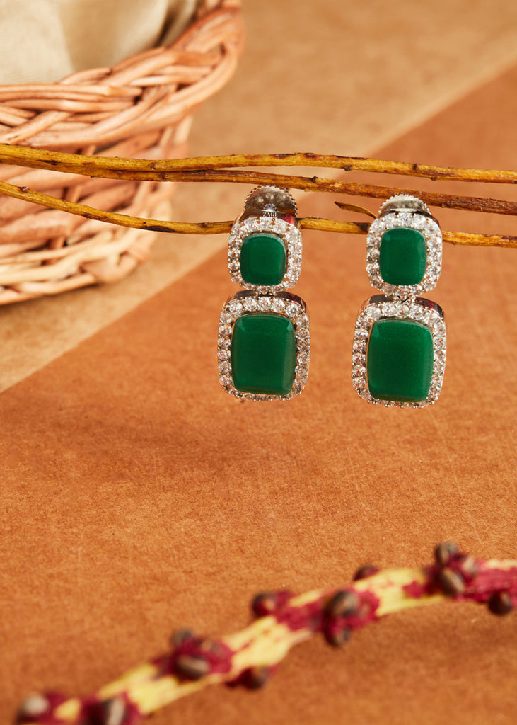 LUXURIOUS GREEN EMBRALD EARINGS (6964417298625)