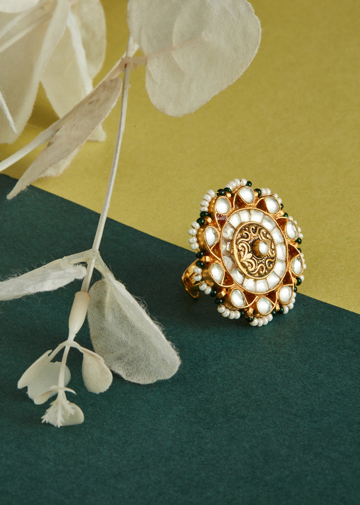 Purchase glamorous kundan ring online for women